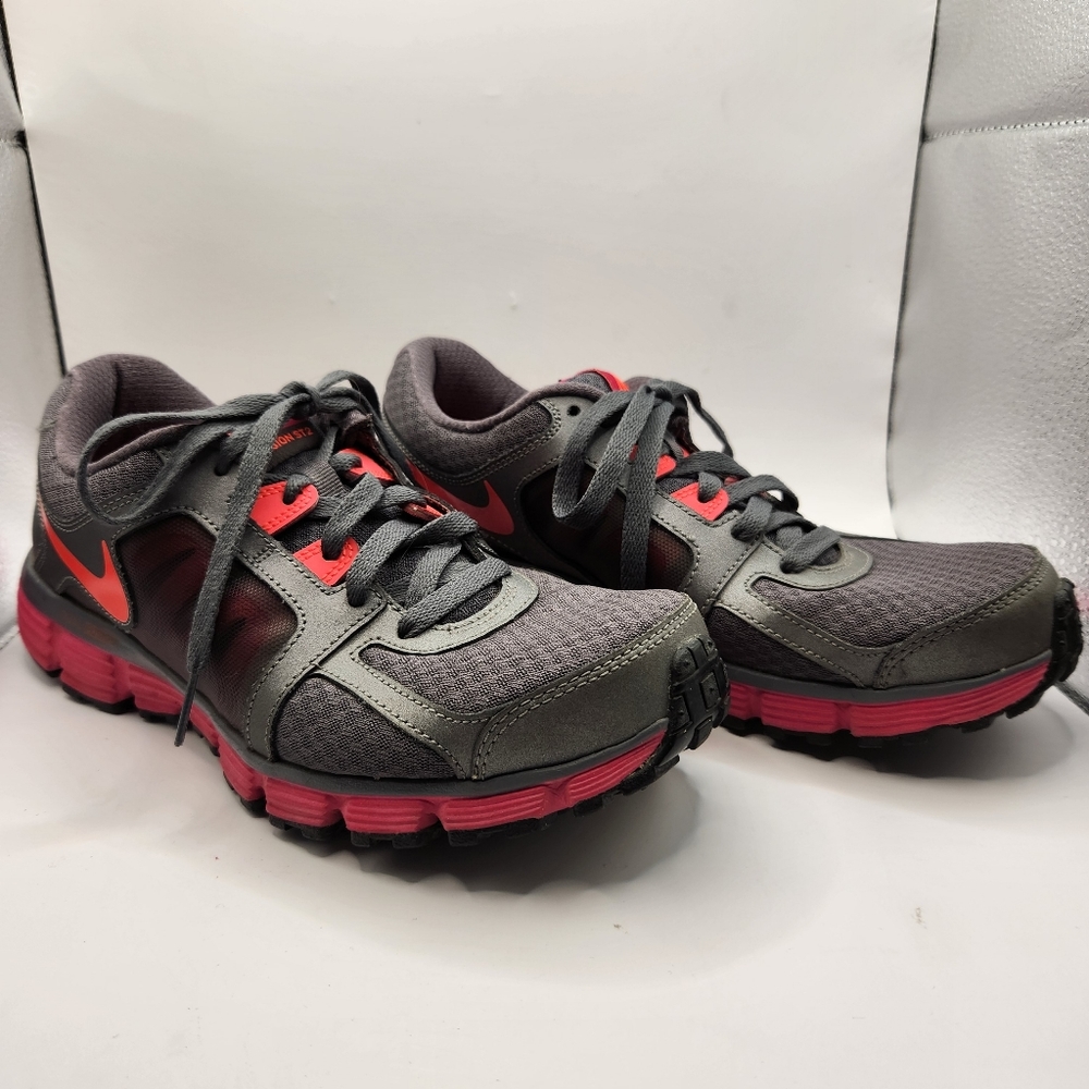 Women's Dark Gray, Pink, Orange Nike Dual Fusion Running Sneakers,  Size 9.5 - Picture 2 of 9